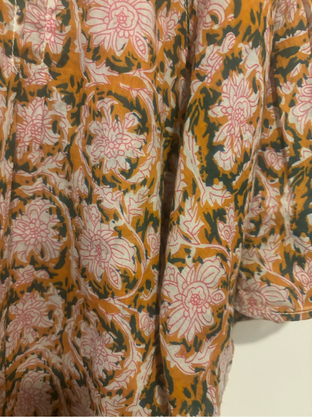 Sigrid Olsen Floral Tunic in Mustard, Pink and Green